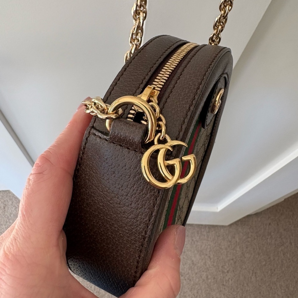 GUCCI GG SUPREME MONOGRAM OPHIDIA ROUND SHOULDER BAG - Picture 9 of 14